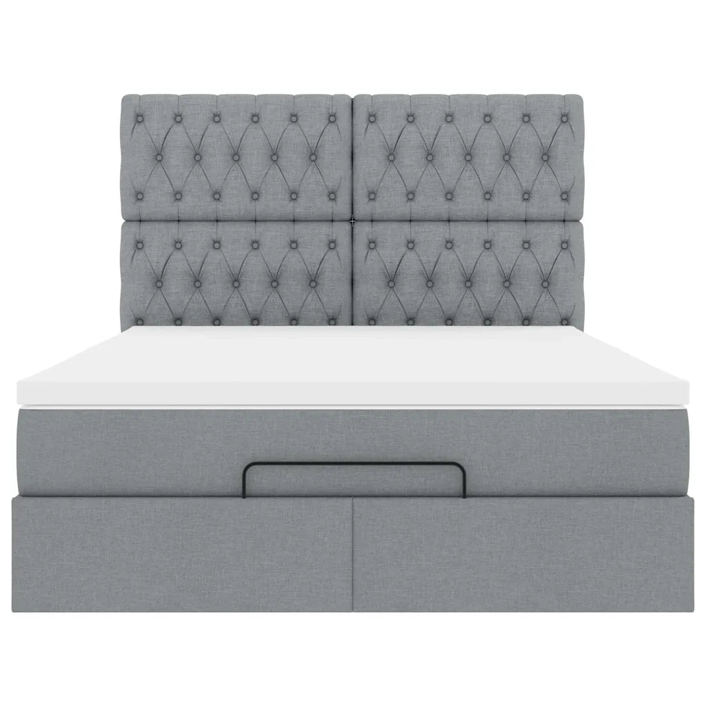Struttura Letto Pouf con Materasso 140x190 cm in Tessuto 3314086
