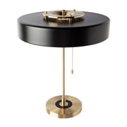 Lampada da tavolo in alluminio oro e alluminio nero