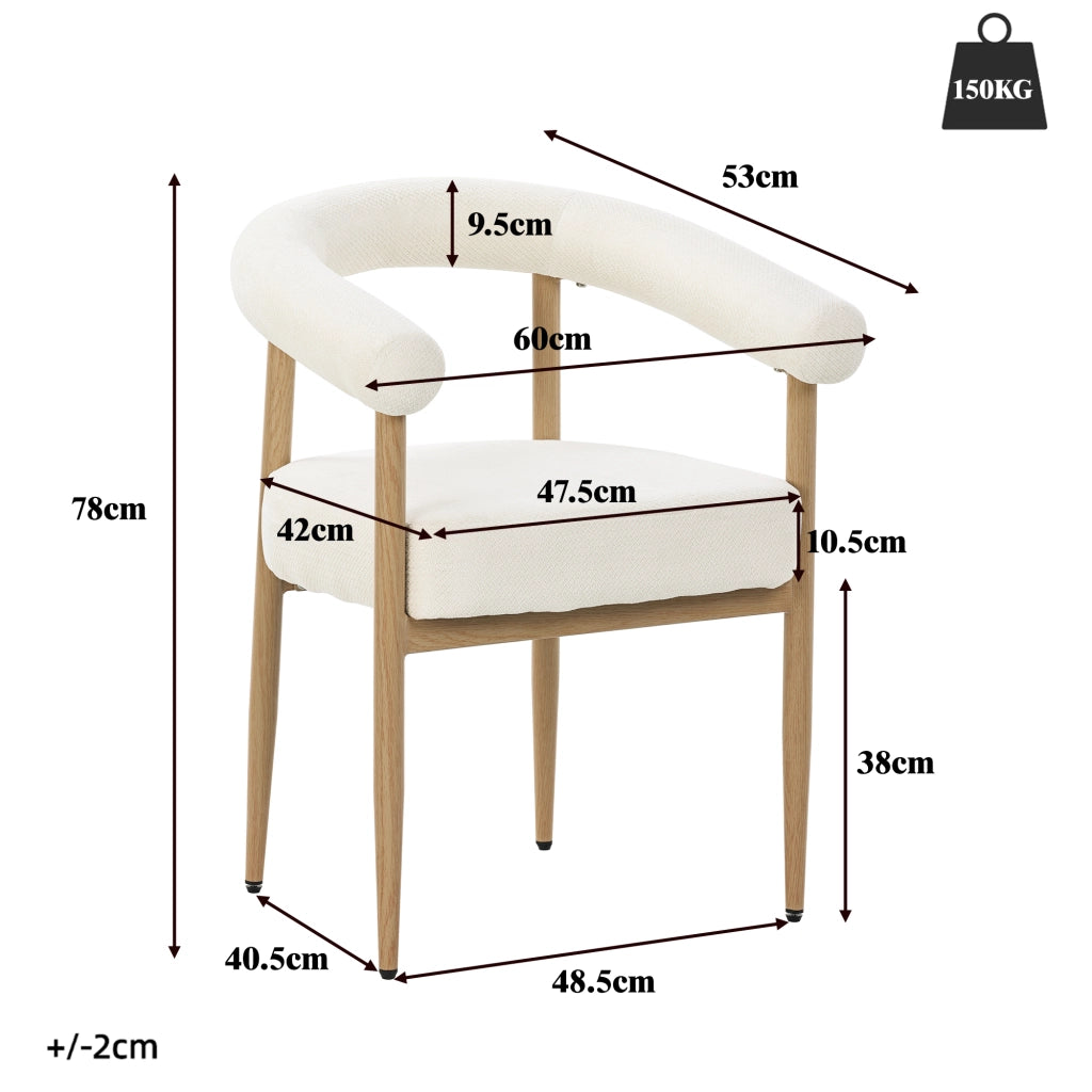 Set 6 Sedie da Pranzo Imbottite con Struttura in Metallo ¨C MINIMAL ¨C Design Moderno
