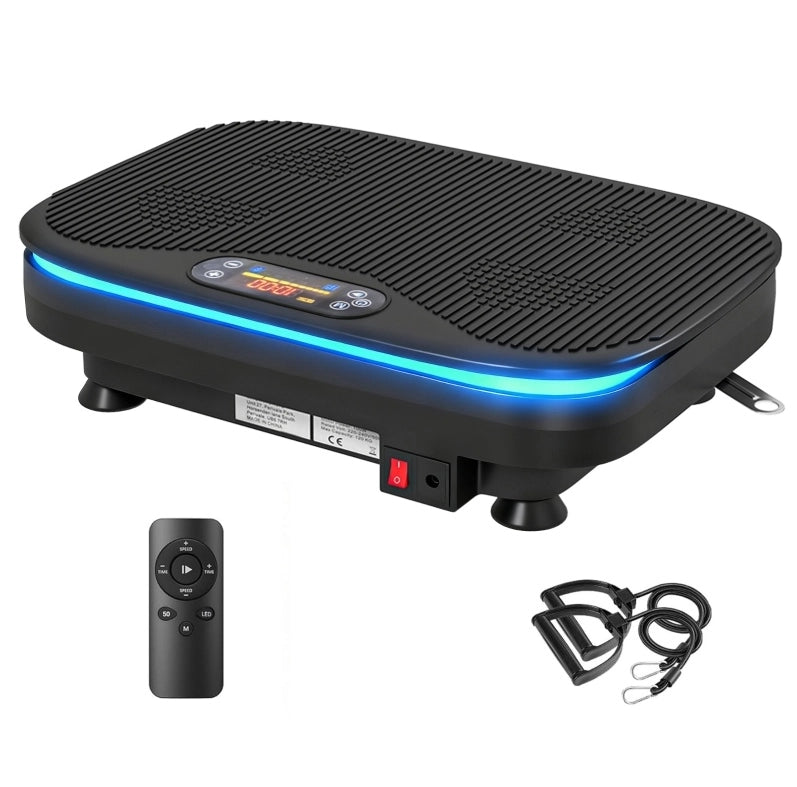 Pedana vibrante 47x32x12 cm nera in ABS e acciaio con Bluetooth