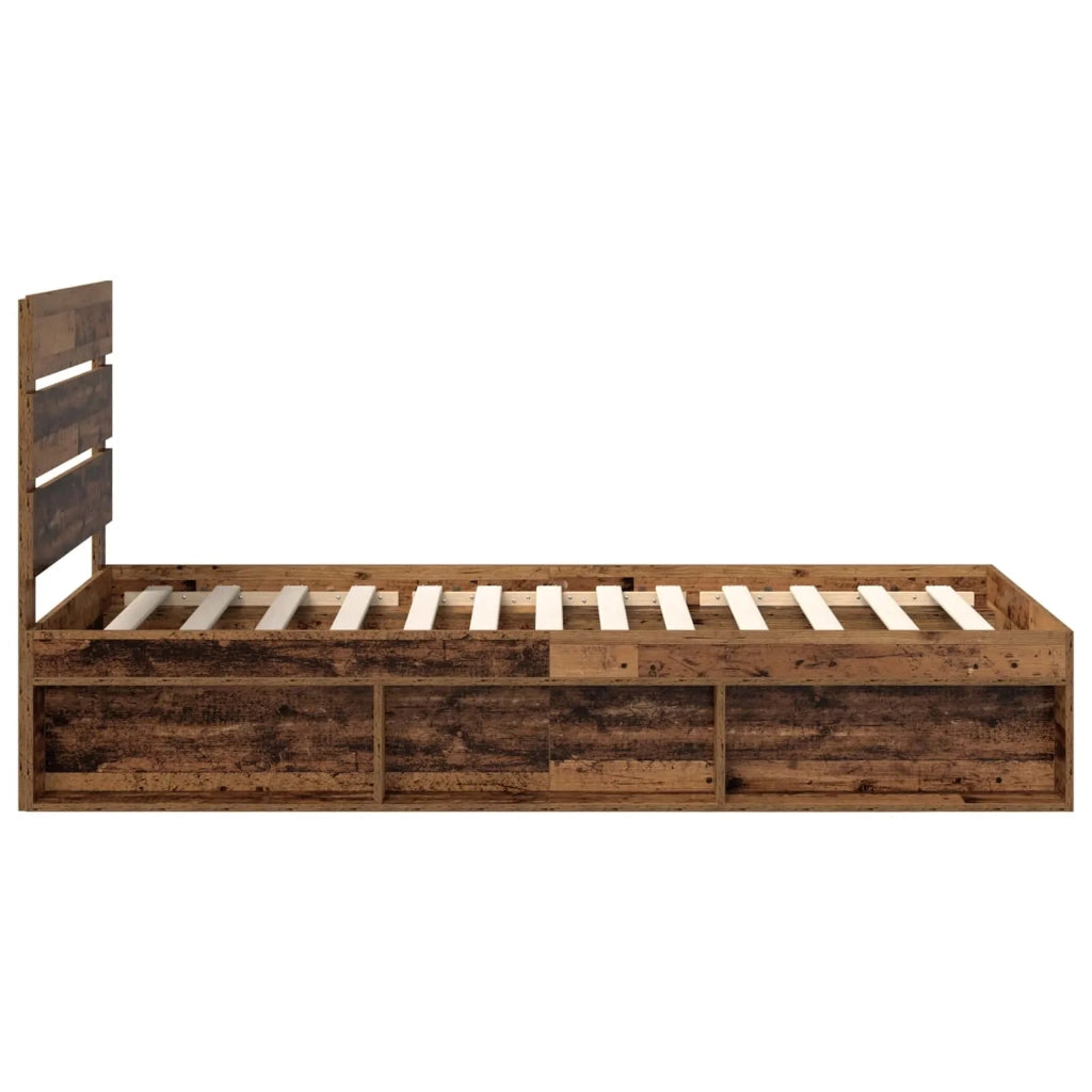 Struttura del letto-Giroletto Legno vecchio 100 x 200 cm Pino massello 439210