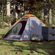 Tenda da Campeggio a Cupola 2 Persone-Tenda per Escursionismo Grigio e Arancione 938690
