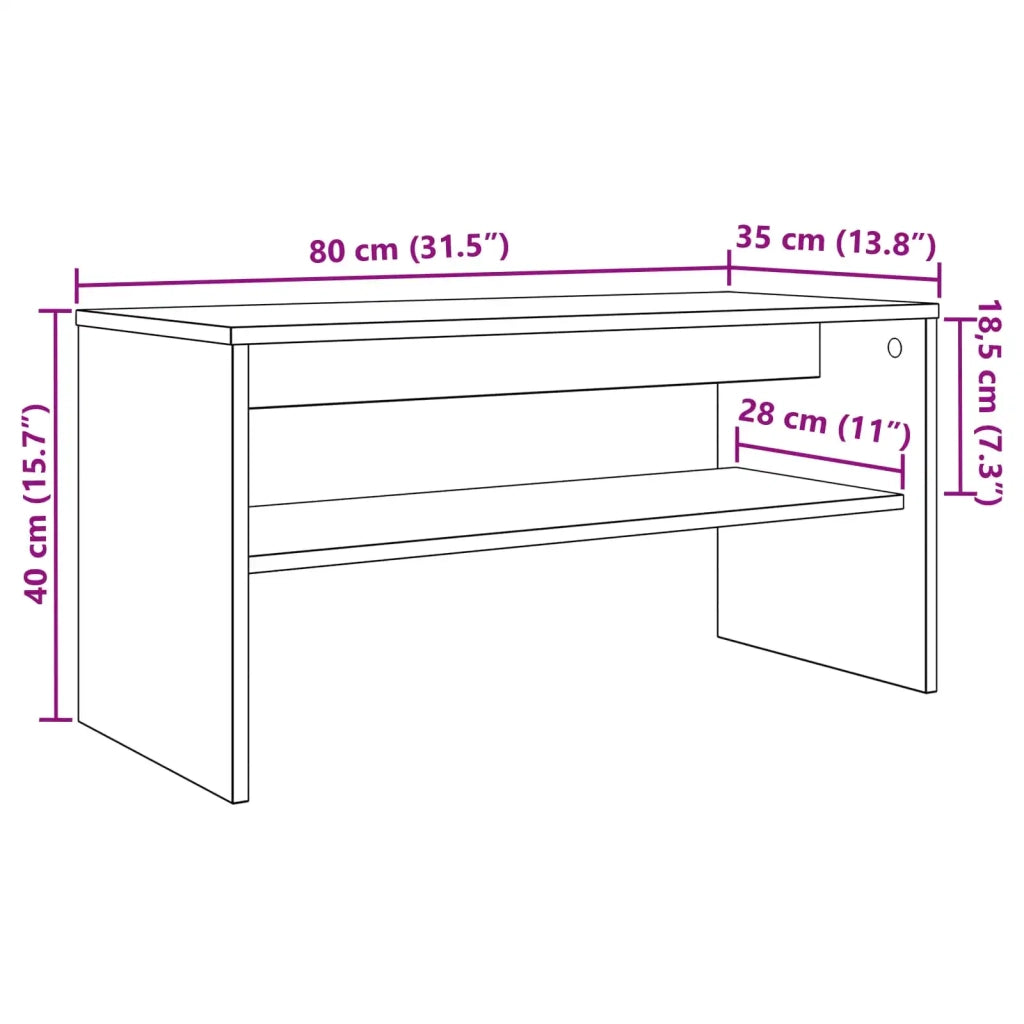 Mobile TV-Credenza per TV Legno vecchio 80 x 35 x 40 cm Legno multistrato