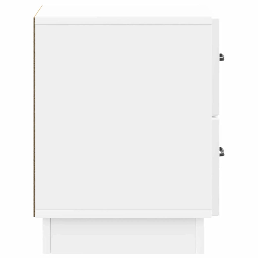 Set di 2 Comodini | Armadio da Notte | Mobiletto da notte Bianco Lucido 43 x 34,5 x 44,5 cm