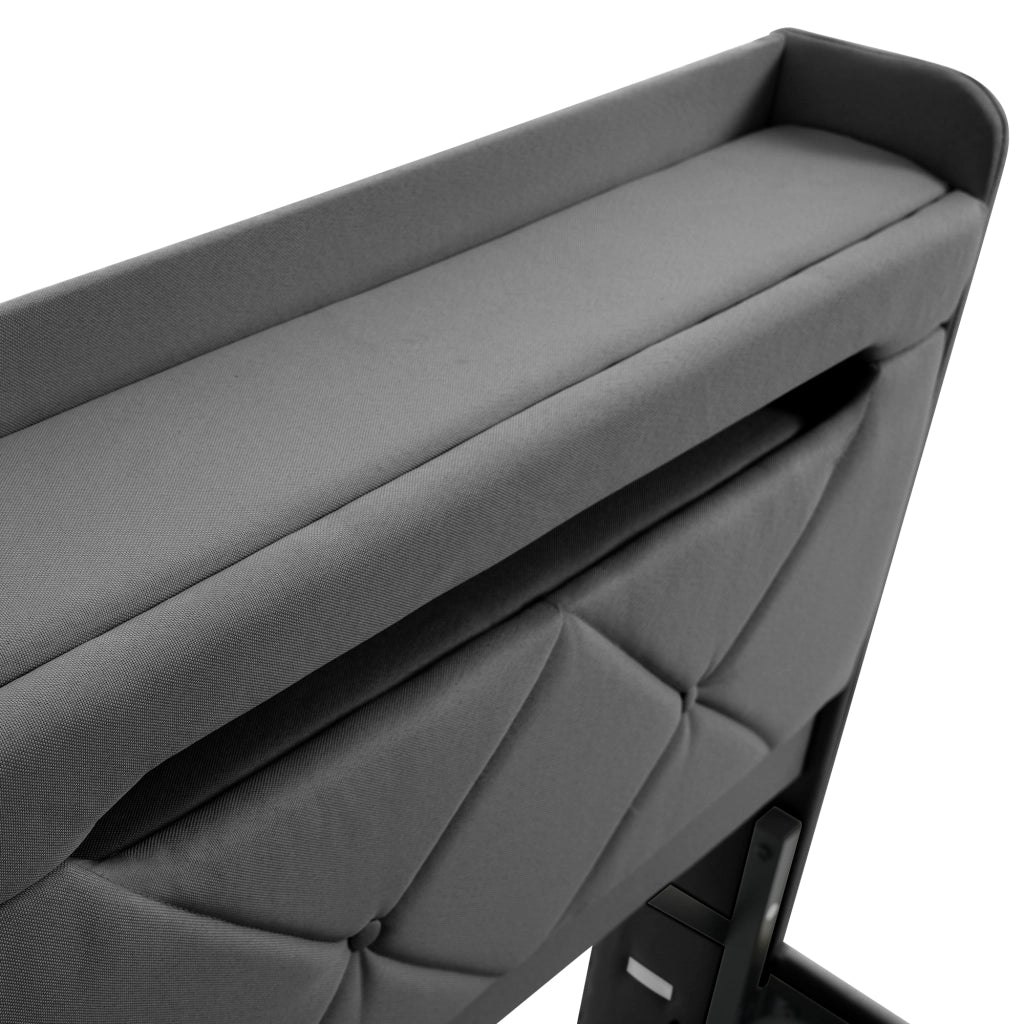 DESMIU Letto contenitore 160 × 200 cm 2 posti con LED, USB, Type C, senza materasso, grigio