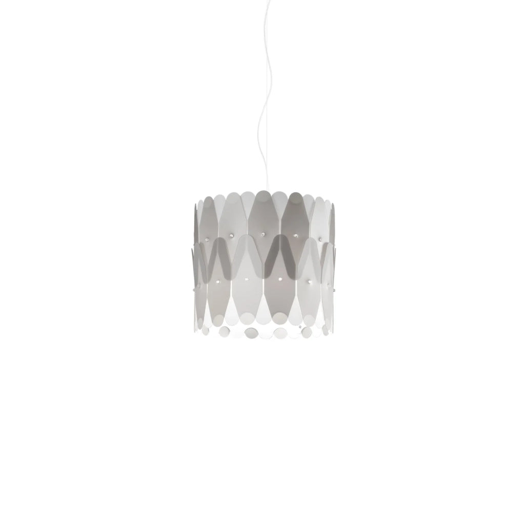 Sospensione Moderna Amanda Polilux ® Argento E Metallo Cromo 1 Luce E27