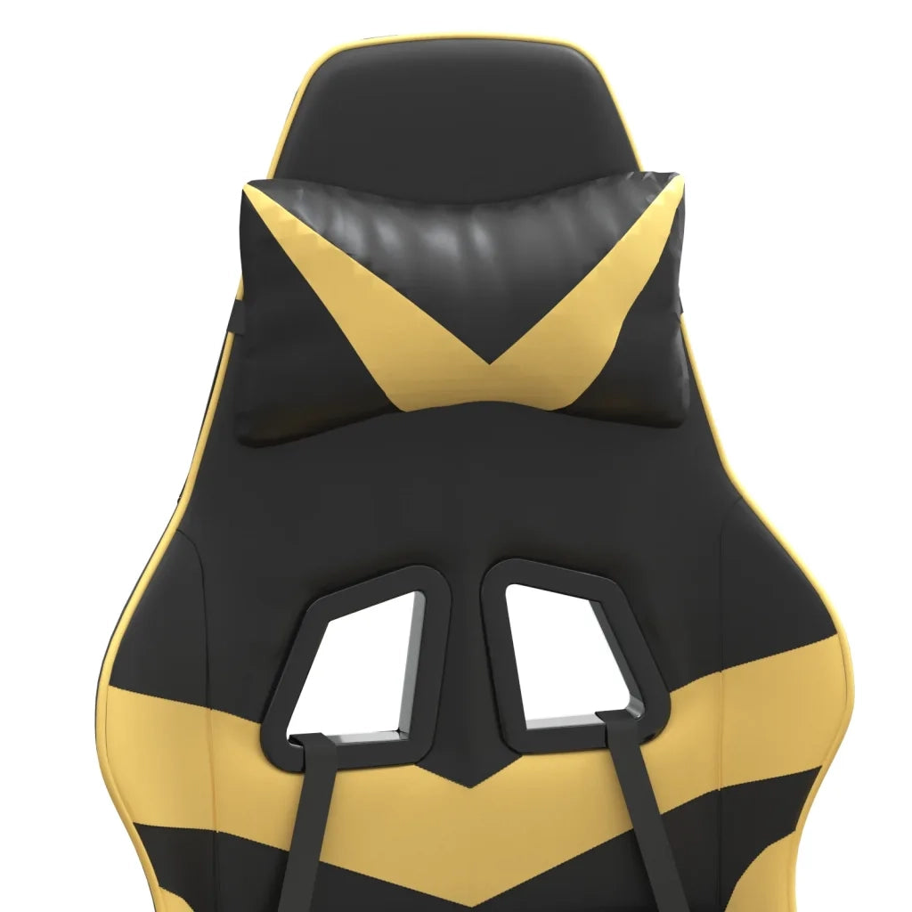 Sedia da Gaming Girevole Nera e Oro in Similpelle 349545