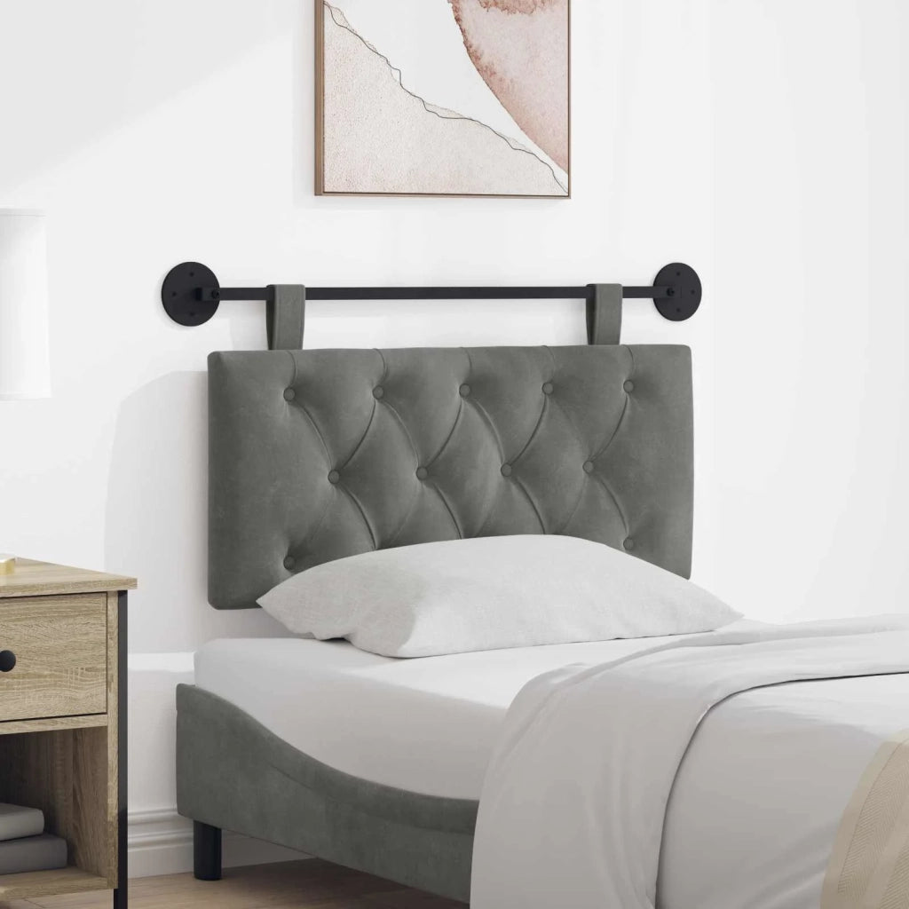Testiera | Testata sospesa Con luce LED Grigio Scuro Velluto