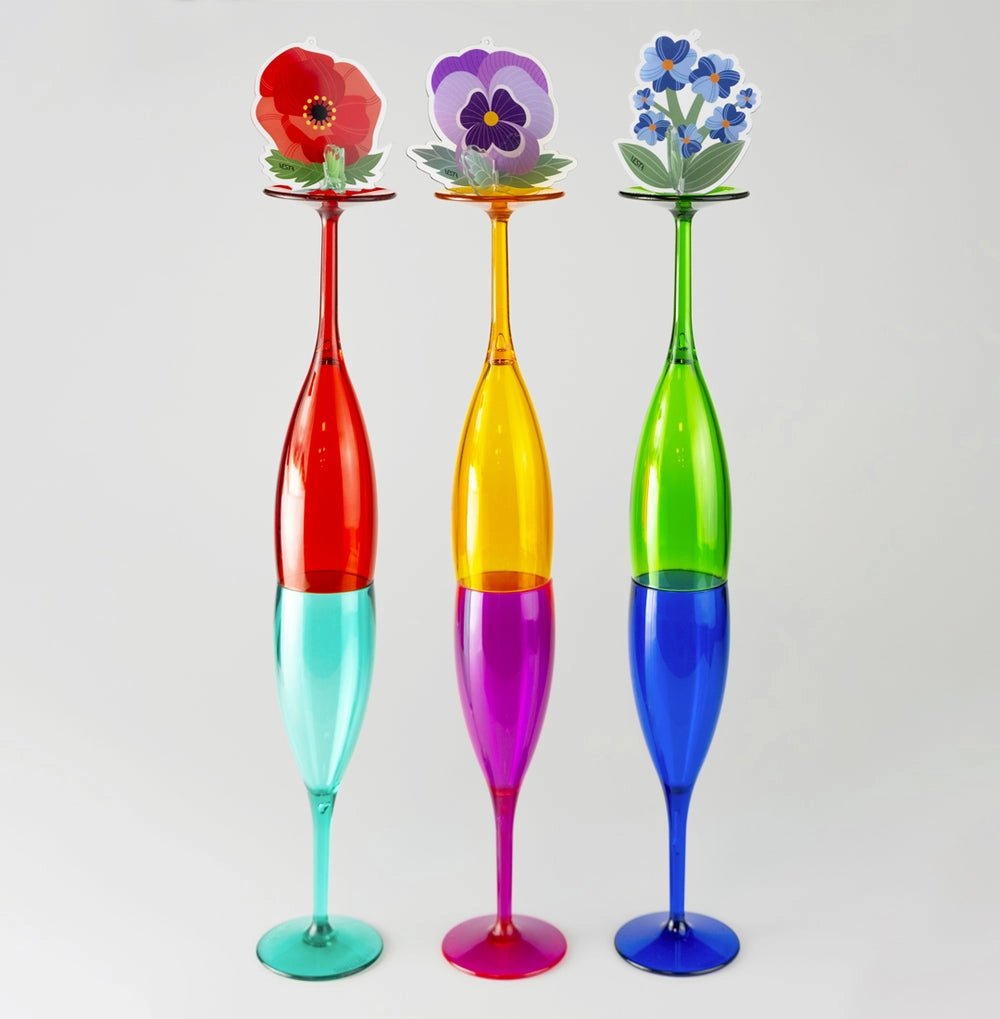 TUMBLER BICCHIERI FLUTE SET 6 PEZZI MULTICOLOR
