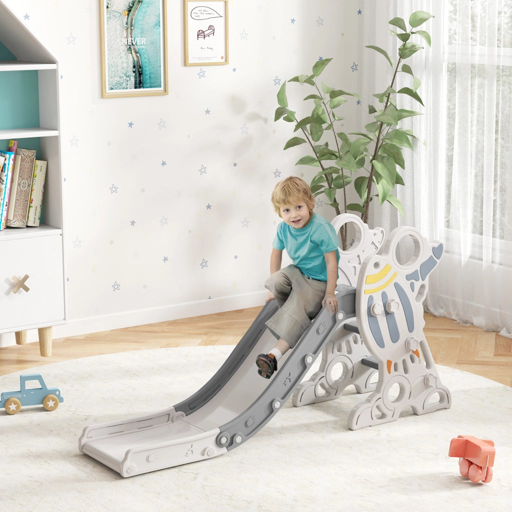 Scivolo per bambini 18-36 mesi ¨C Xylo ¨C 3 gradini antiscivolo grigio 157x46,5x80 cm