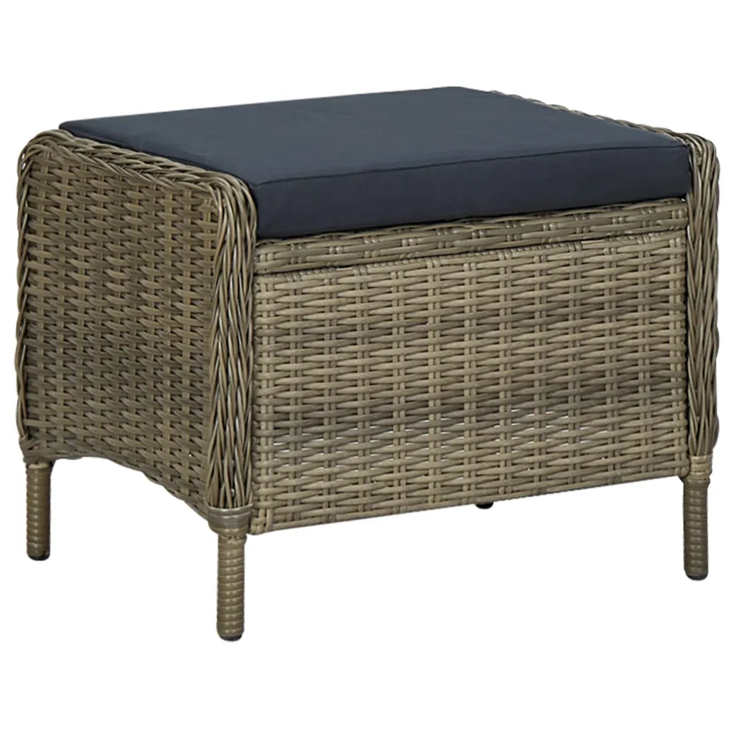 Set da Pranzo da Giardino 9 pz con Cuscini in Polyrattan Marrone 3060161
