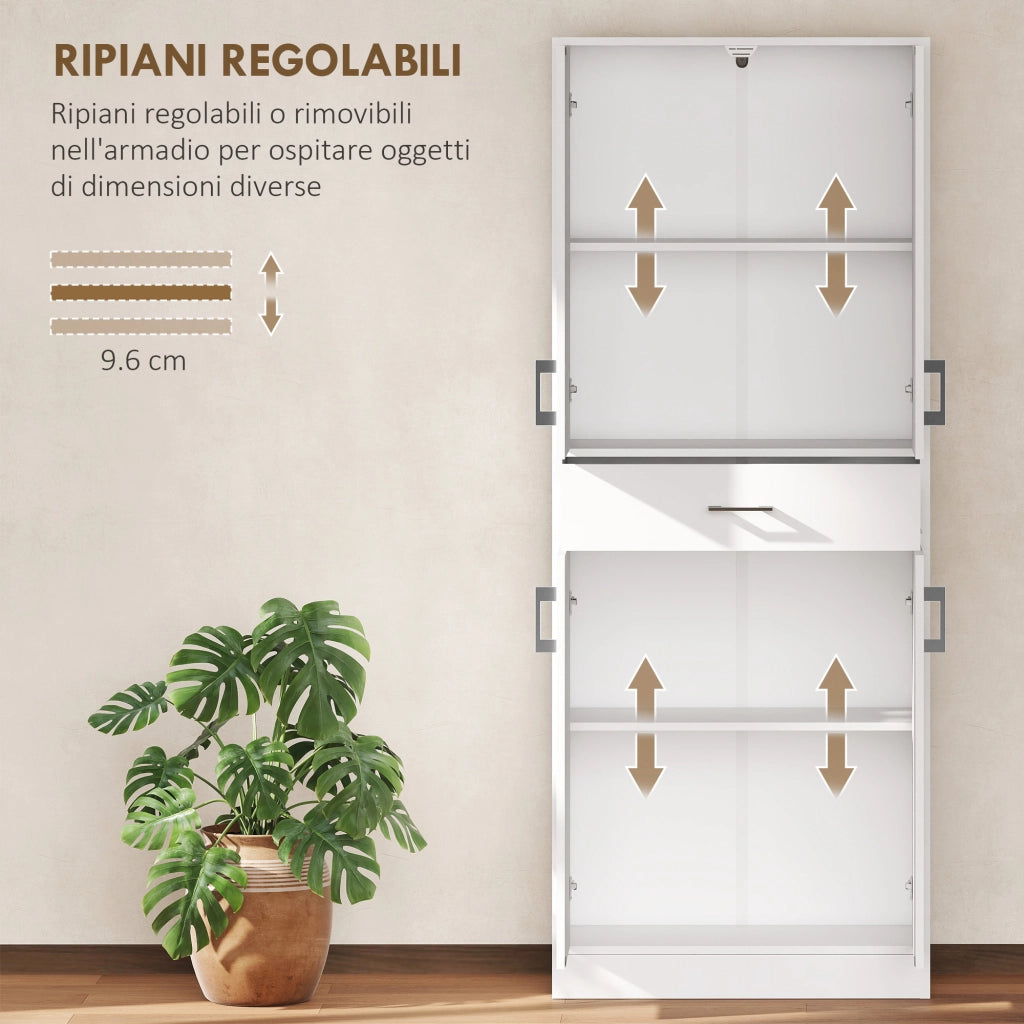 Credenza Cucina con Ante e Cassetto ¨C Minimal ¨C Bianco