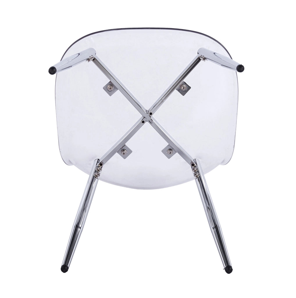 Set tavolo e sedie 5 pezzi 80x80x75 cm in metallo e vetro trasparente