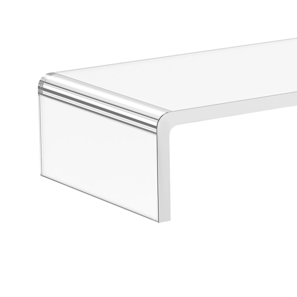 Supporto per monitor in vetro acrilico trasparente con vano per tastiera portata massima 30 kg 53 × 19 × 9 cm