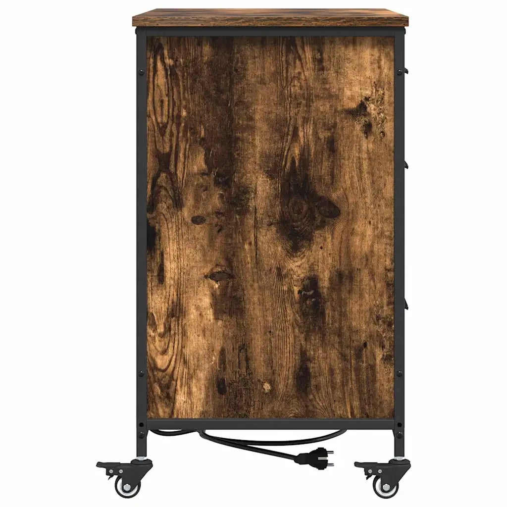 Cabina con Stazione di Ricarica Rovere fumé 76 x 41 x 72 cm 859837