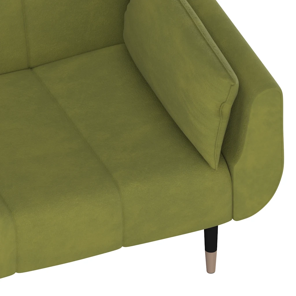 Divano letto | Sof¨¤ letto | Letto singolo a 2 Posti con 2 Cuscini Verde Chiaro in Velluto