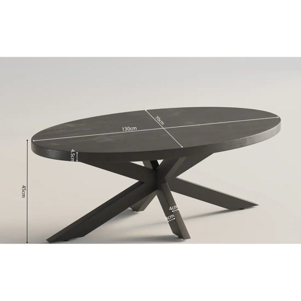 Tavolino basso ovale collezione MADEIRO nero.