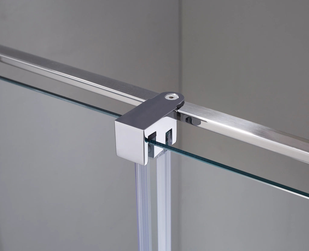 Box doccia angolare KENNA fisso + scorrevole + laterale fisso 150x80 cm (145-150/77-79) cromo lucido vetro trasparente