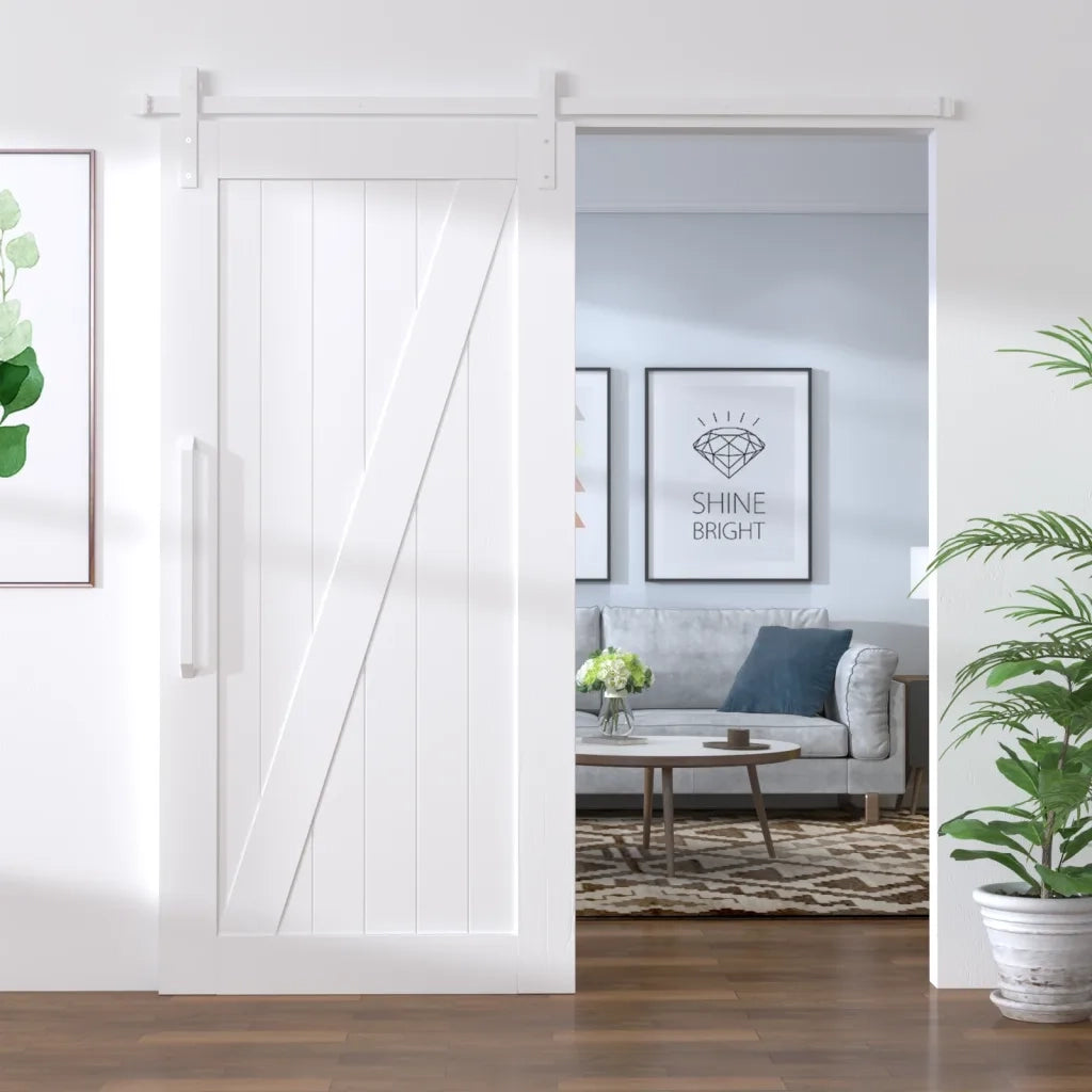 Kit Accessori per Porta Scorrevole 200 cm in Acciaio Bianco 151708