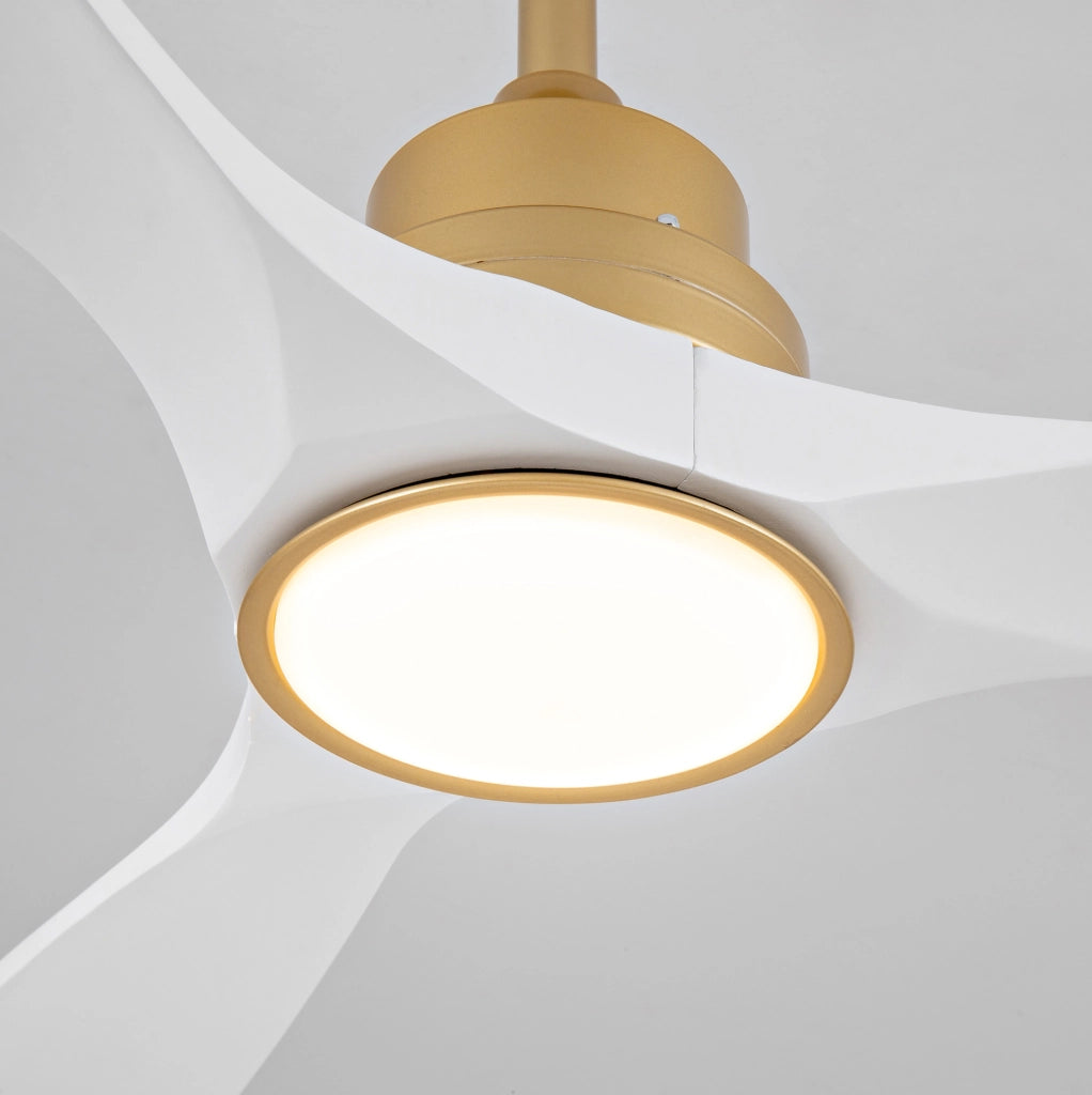 Ventilatore da soffitto Yeavio 52 pollici in legno massello con illuminazione LED dimmerabile e telecomando