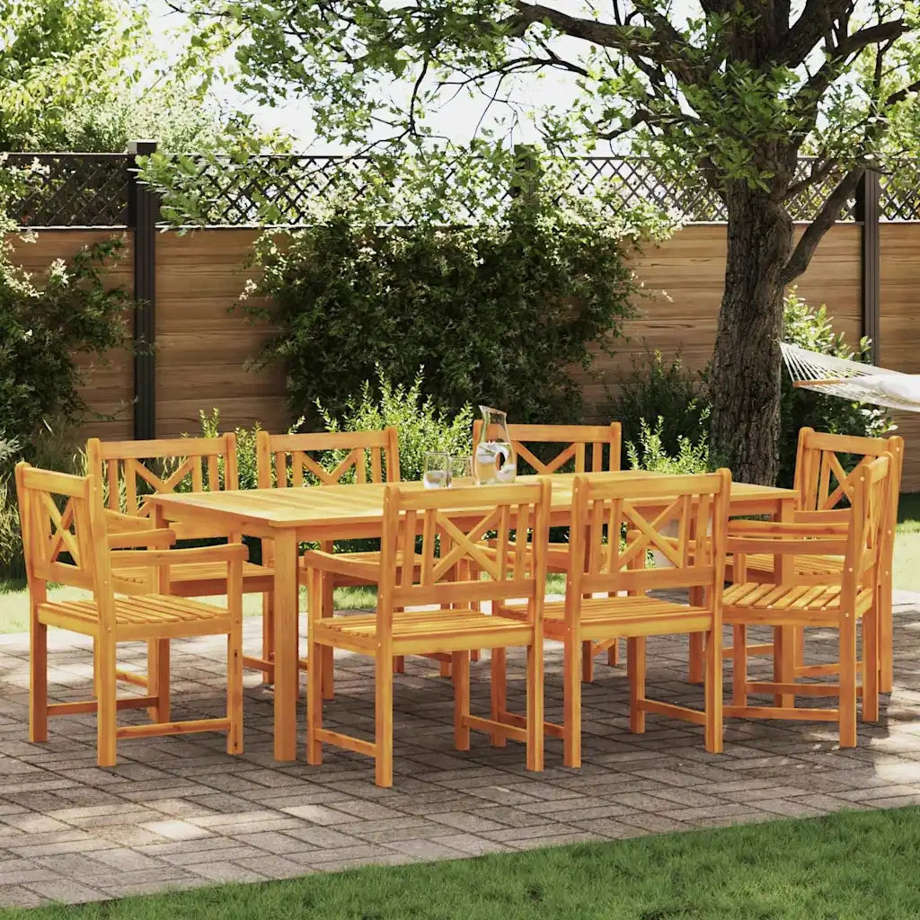 Set da Pranzo per Giardino 9 pcs Marrone