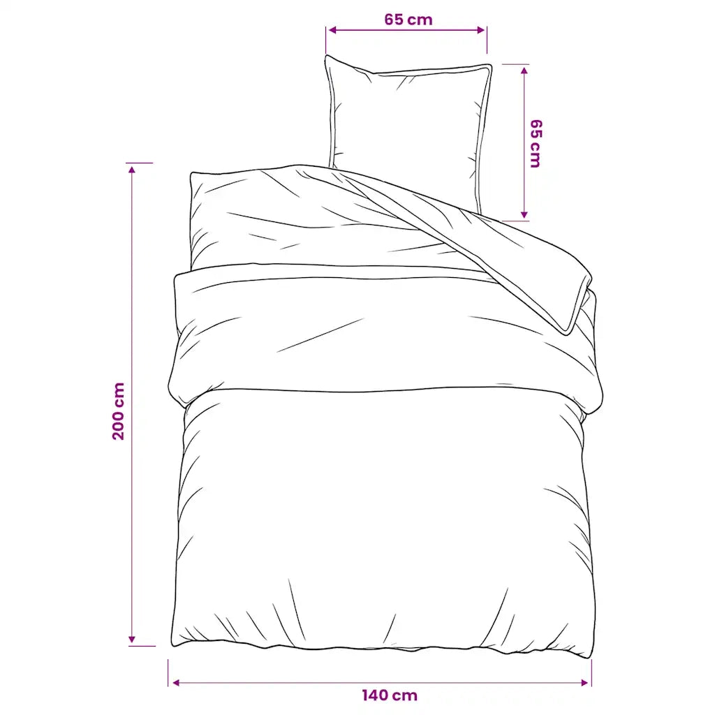 Set Copripiumino Bianco e Marrone 140x200 cm in Cotone 136405