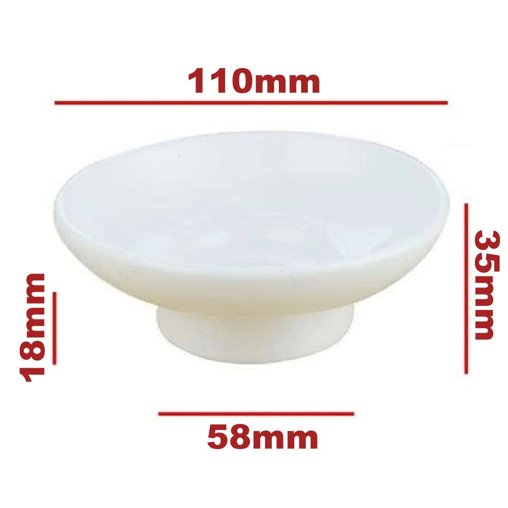 Trade Shop - Piattino Di Ricambio Porta Sapone In Ceramica Bianco Tondo Bagno Accessori 59345 -
