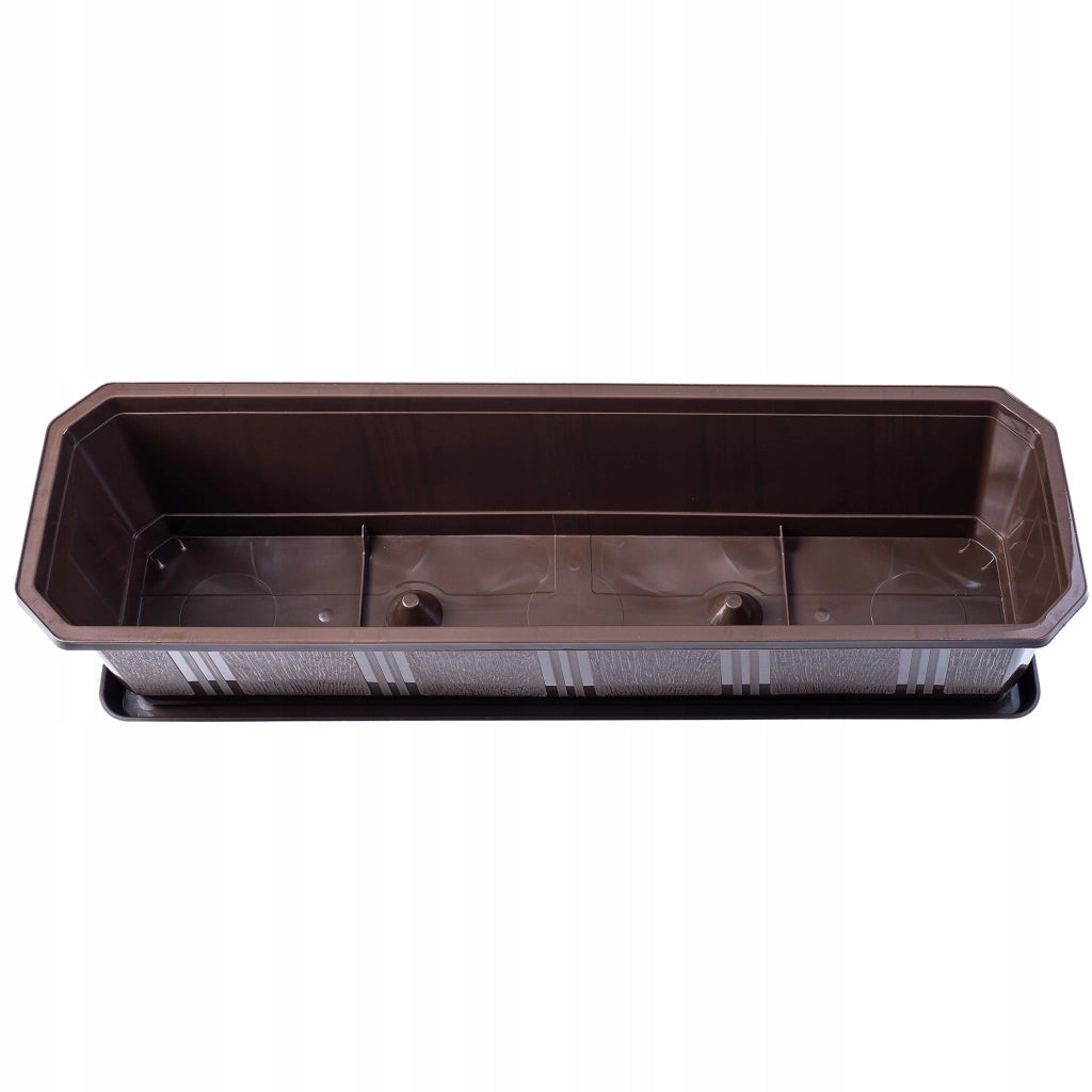 Fioriera da balcone KADAX da 60 cm con supporto e balaustra.