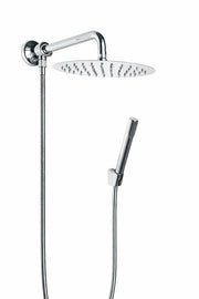 Kit set doccia deviatore a pressione con doccetta tonda, soffione 20 cm braccio 30 cm