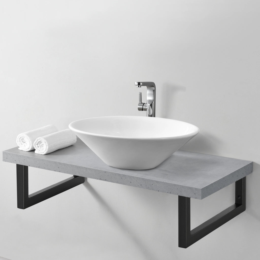Set di 2 Supporti per Mobili Fai da Te Montaggio a Parete - (LaxA) 50x20 cm - 2 Staffe in Acciaio per Mensole/Piani di Appoggio - Supporto Fino a 50 kg - Nero opaco