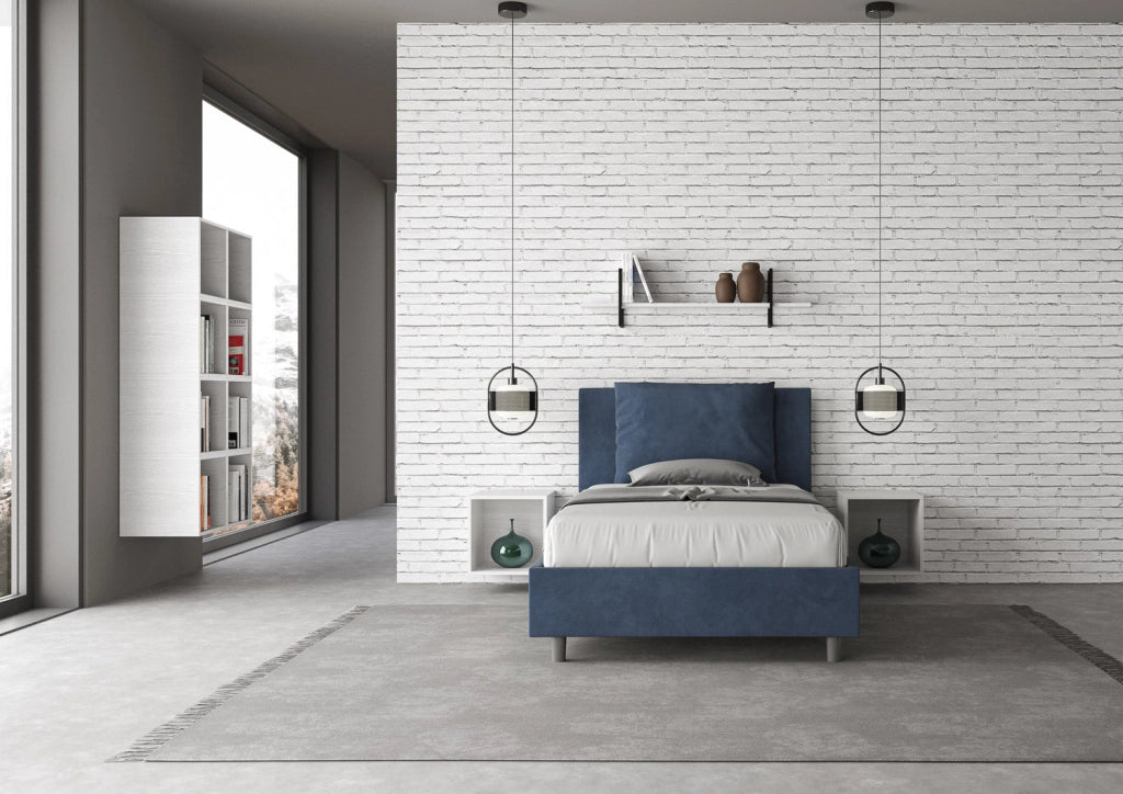 Letto 1 Piazza e Mezzo 110x190 cm Senza Rete Antea Blu