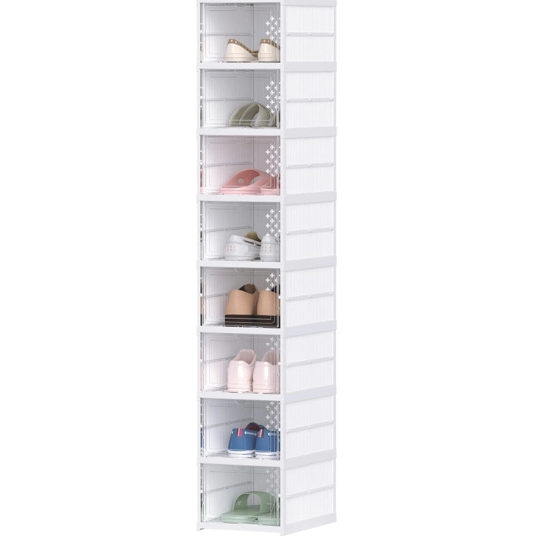 Set di 8 scatole per scarpe pieghevoli bianche