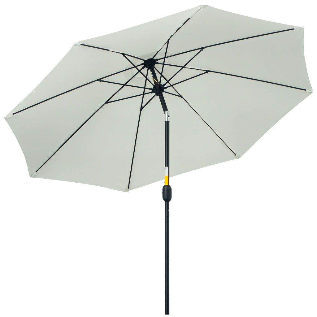EasyComfort Ombrellone da Giardino Rotondo con Manovella e Inclinabile a 3 Livelli, Ø265x240 cm, Crema