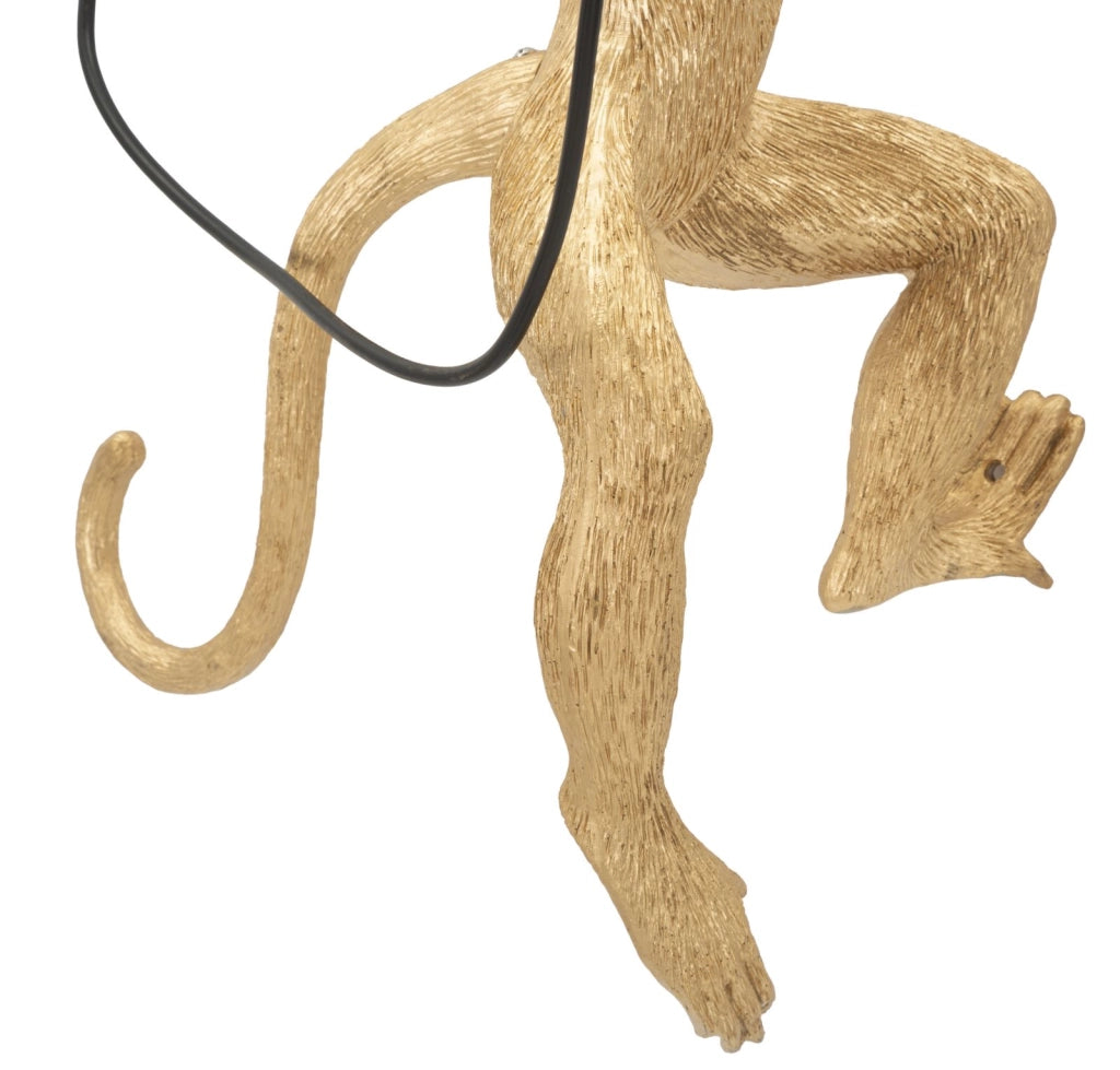 Lampada da Muro Monkey Oro 32x32x64 cm in Resina Oro