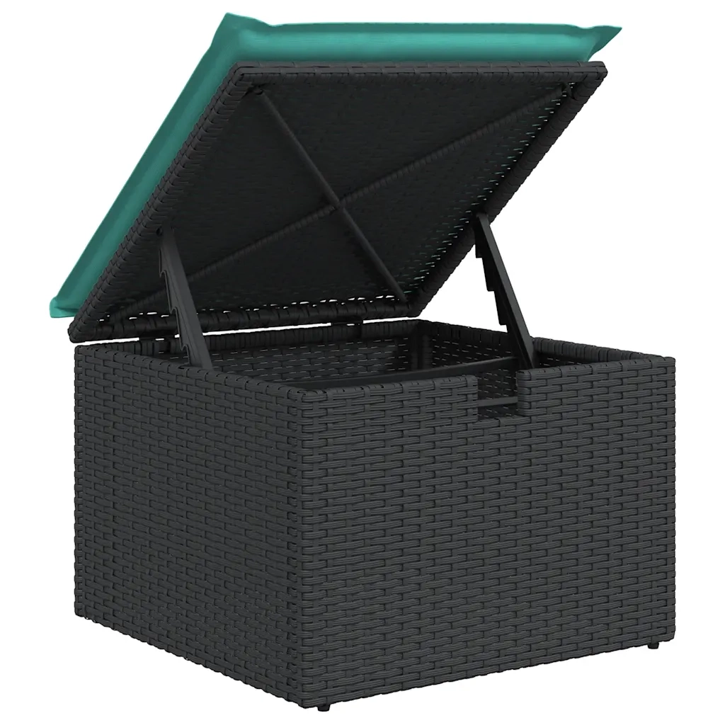 Set Divano da Giardino 6 pz con Cuscini Nero in Polyrattan 3326019