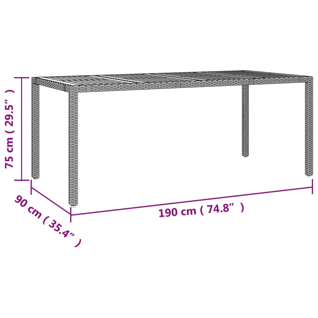 Set da Pranzo da Giardino 7 pz Nero con Cuscini in Polyrattan 3157603