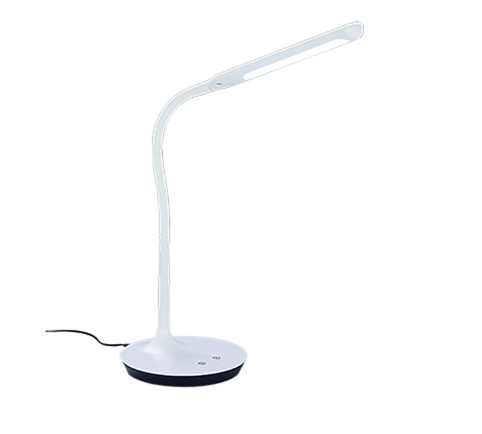 Lampada da tavolo LED, plastica, bianco opaco, 16,4x41x40 cm, Polo