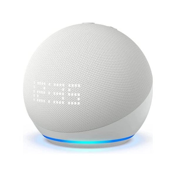 Assistente vocale amazon b09b95dtr4 echo dot 5 gen con orologio white