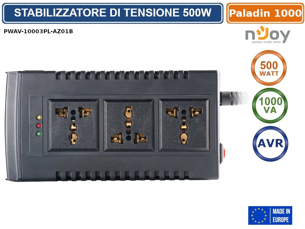 STABILIZZATORE DI TENSIONE 1000VA 500 WATT AVR RJ11 IN/OUT