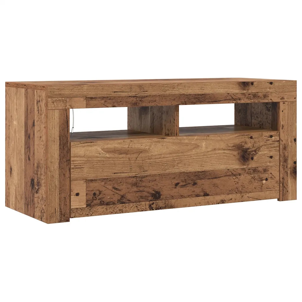 Mobile TV | Armadietto TV | Mobile Porta TV con LED Legno Antico 90x35x40 cm Multistrato