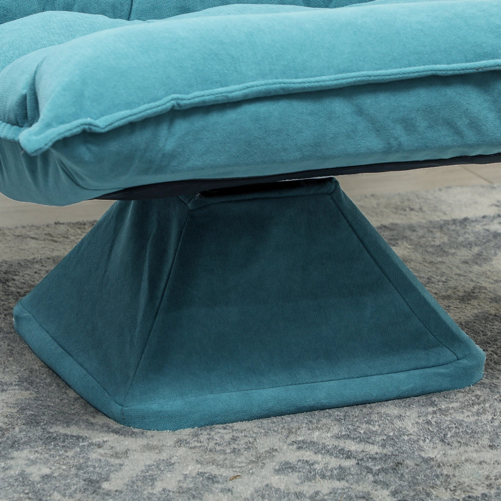 Poltrona da pavimento 62x70x95 cm girevole con schienale regolabile in acciaio blu