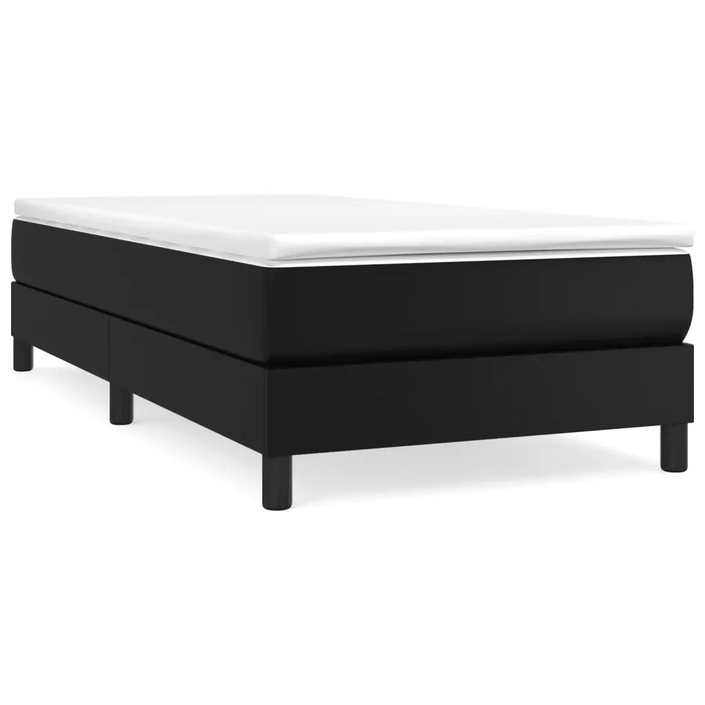 Giroletto a Molle con Materasso-Struttura Letto Nero 90x190 cm in Similpelle 661908