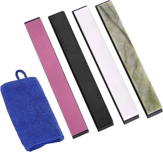 Set di 4 Pietre di Affilatura per Coltelli da Cucina - Set di Affilatura Professionale con Grana 3000/6000/8000/10000