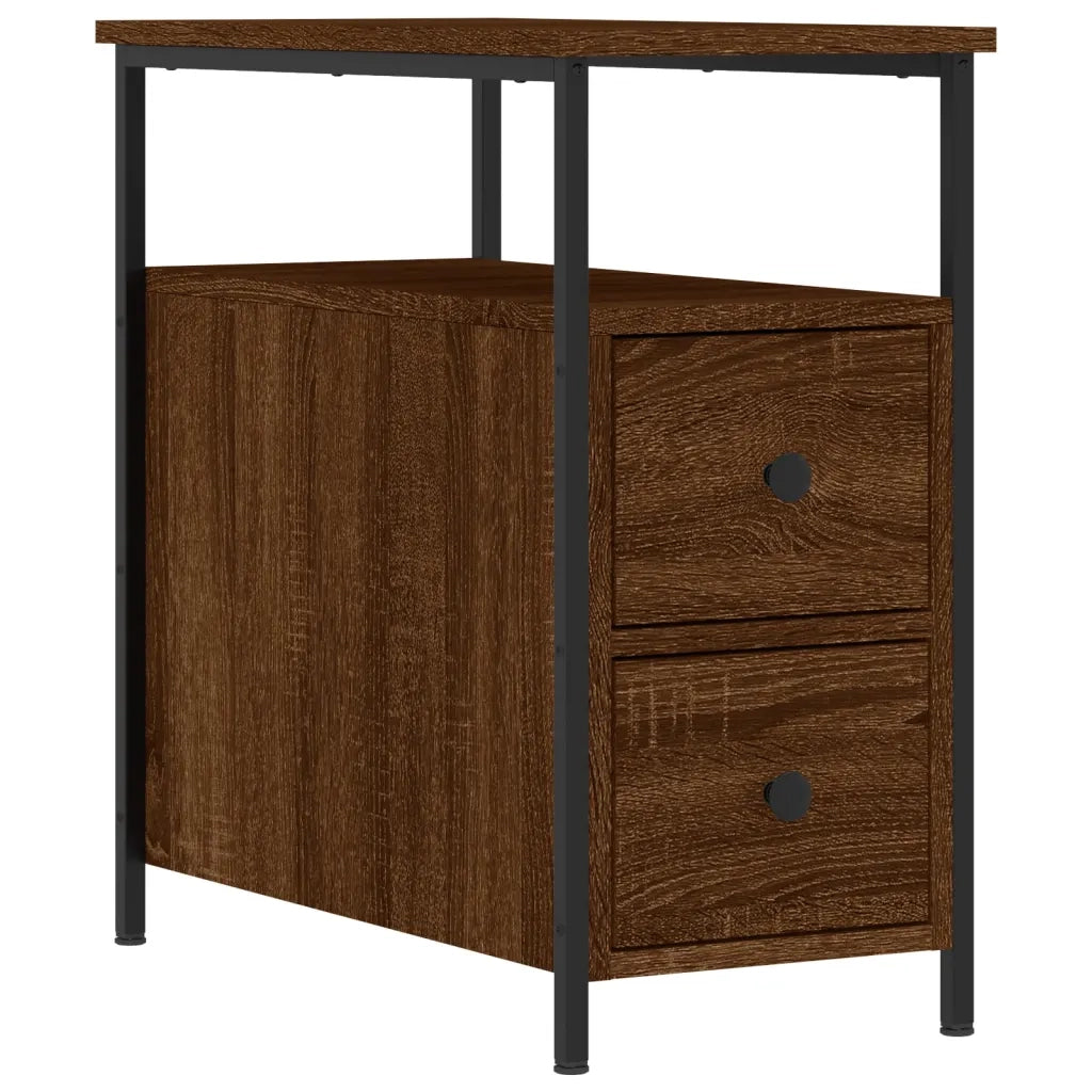 Comodini 2 pz-Set di 2 Tavolino da notte Rovere Marrone 30x60x60 cm in Legno Multistrato 148032