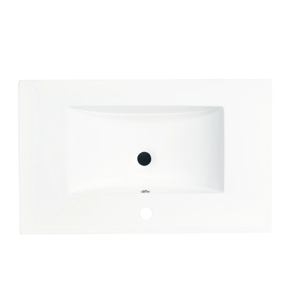 Mobile bagno sospeso 76 cm con lavabo in ceramica e LED smart bianco HOMVRA