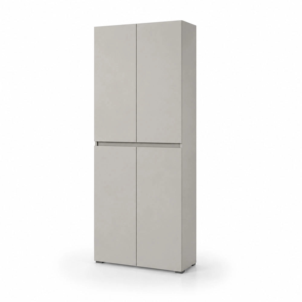 Mobile Multiuso 7 Ripiani 4 Ante Moderno 80 cm Grigio