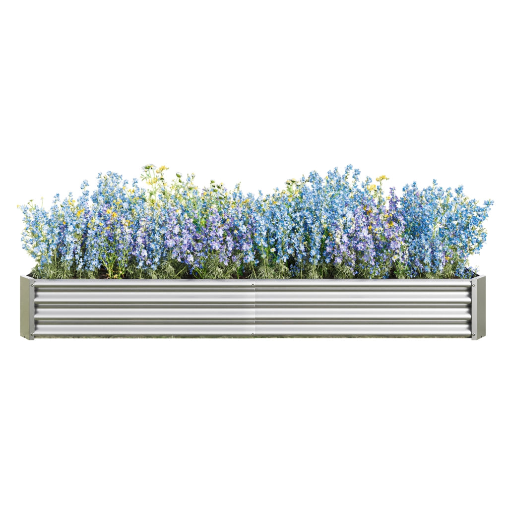 Hochbeet aus verzinktem Stahl 232x113,5x30 cm ohne Boden, ideal für Gemüse, Kräuter und Blumen