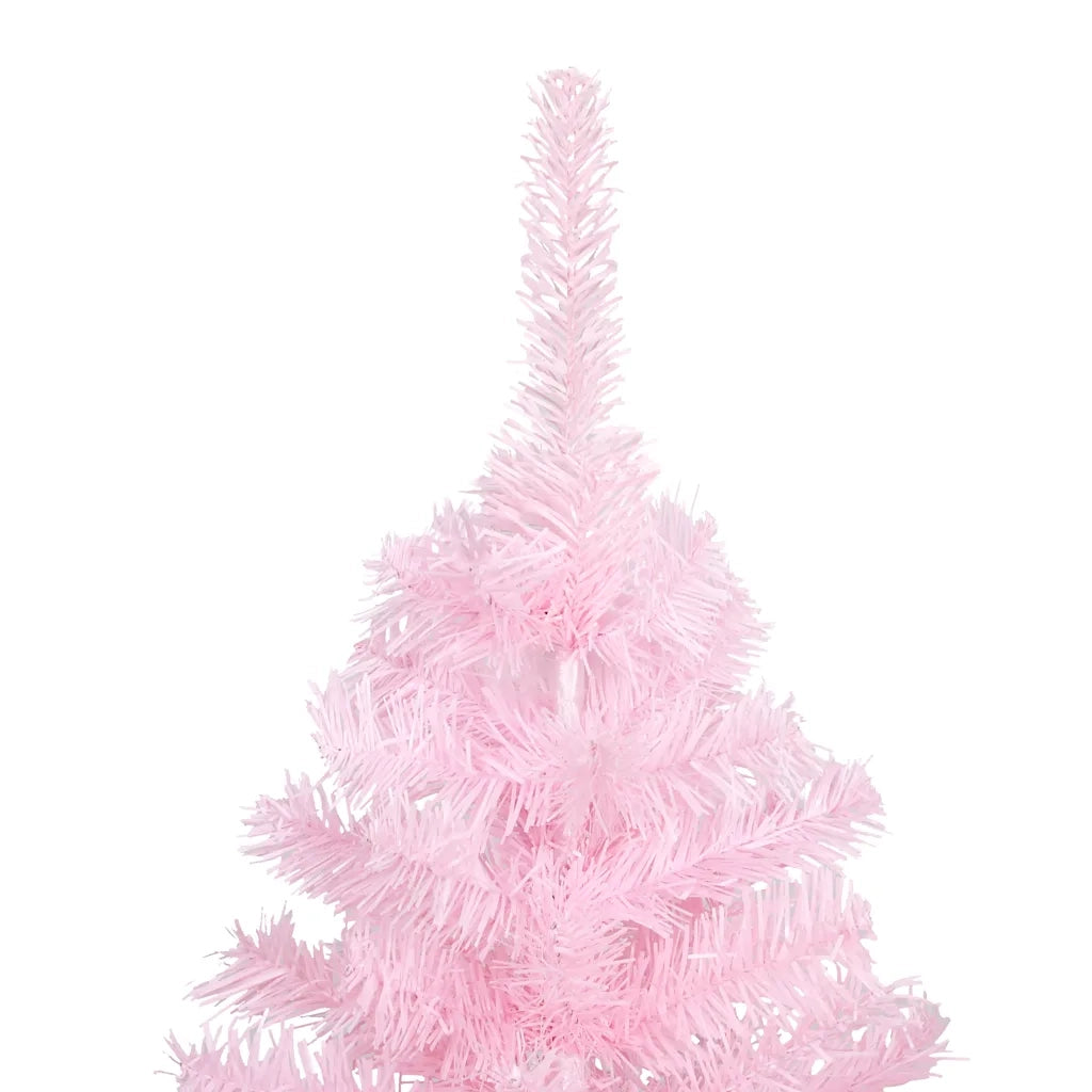 Albero di Natale Preilluminato con Palline Rosa 150 cm PVC 3077670