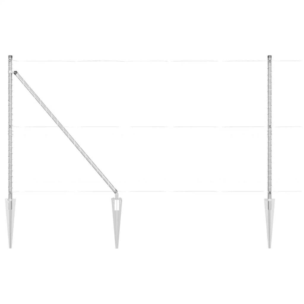 Palo della recinzione 52 pcs Grigio 3,2 x 3,2 x 185 cm