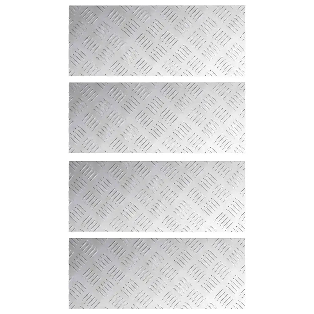 Gradini per Scale 4 pz | Tappetini per scale autoadesivi Argento 50 x 20 cm Alluminio